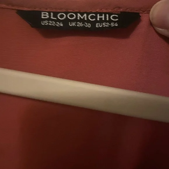 BloomChick Dusty Rose Shirt with Lace Sleeves Lace Sleeves. - Picture 7 of 8